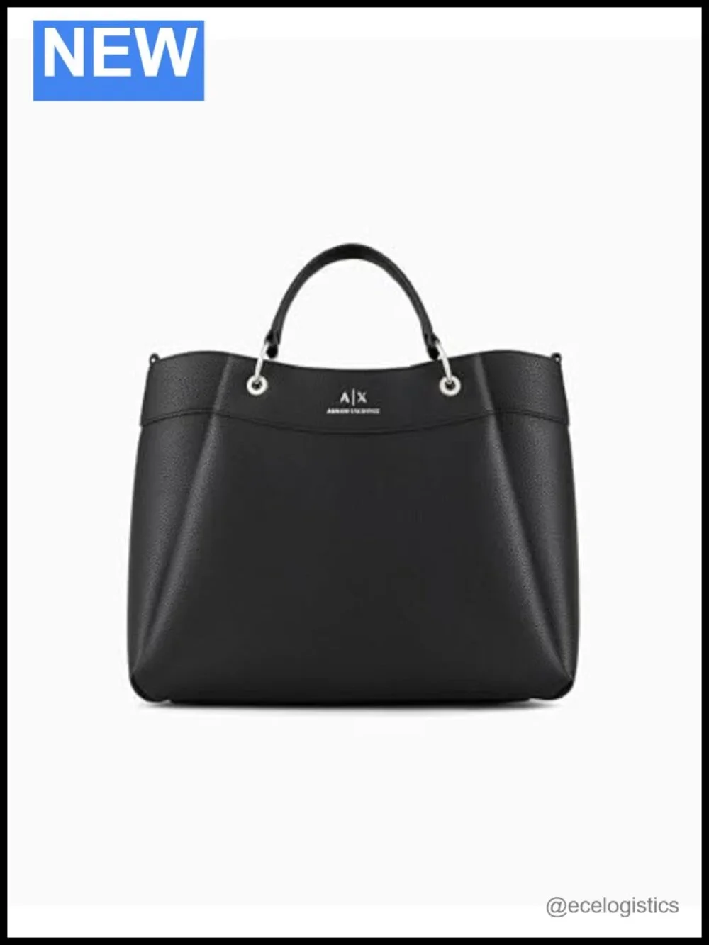 Armani Exchange Tote Bag with Button Closure